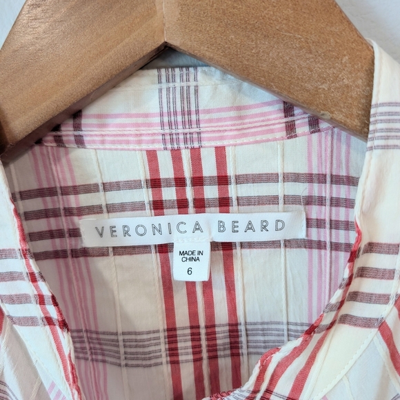 Veronica Beard Red and White Plaid Dress - Picture 4 of 10